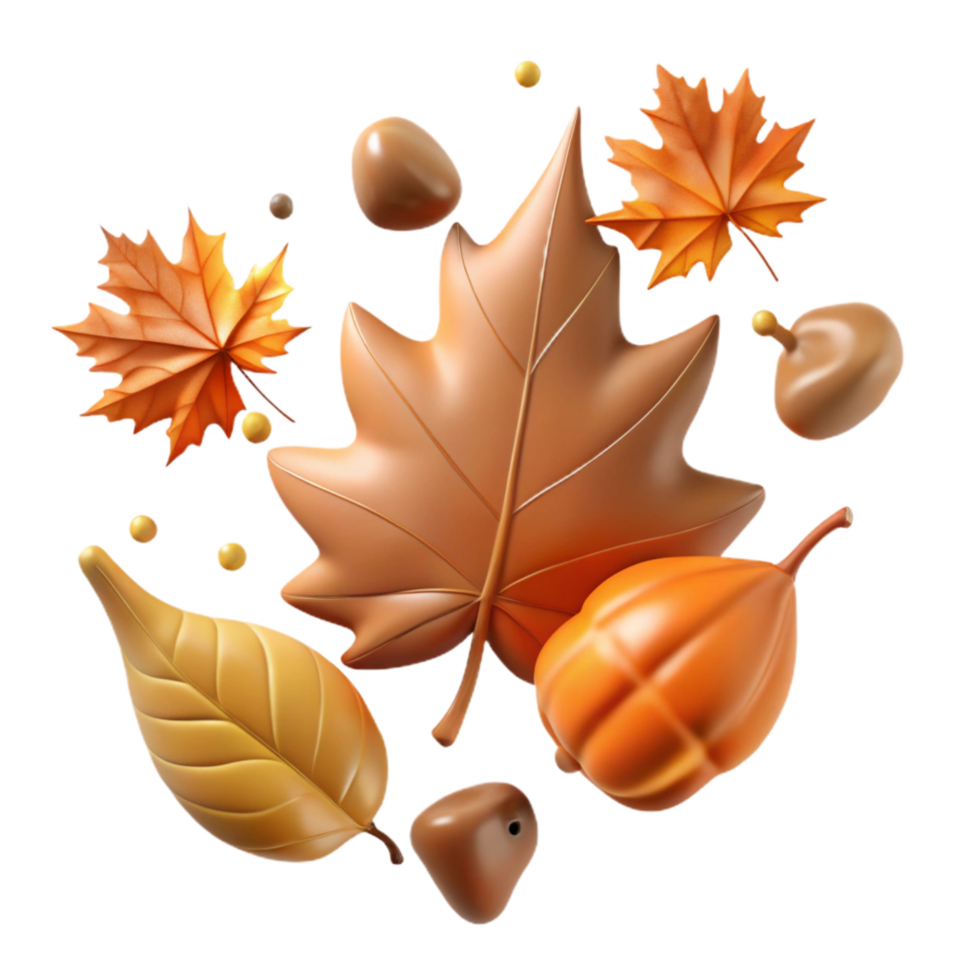 impressive abstract Autumn Leaves Falling Downward Cutout premium png