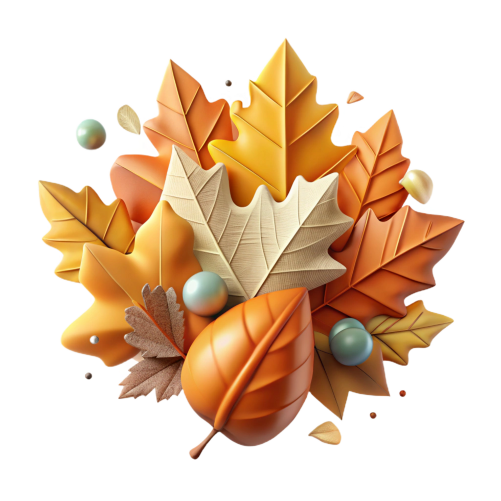 stunning abstract Autumn Leaves Pile Design Cutout premium png