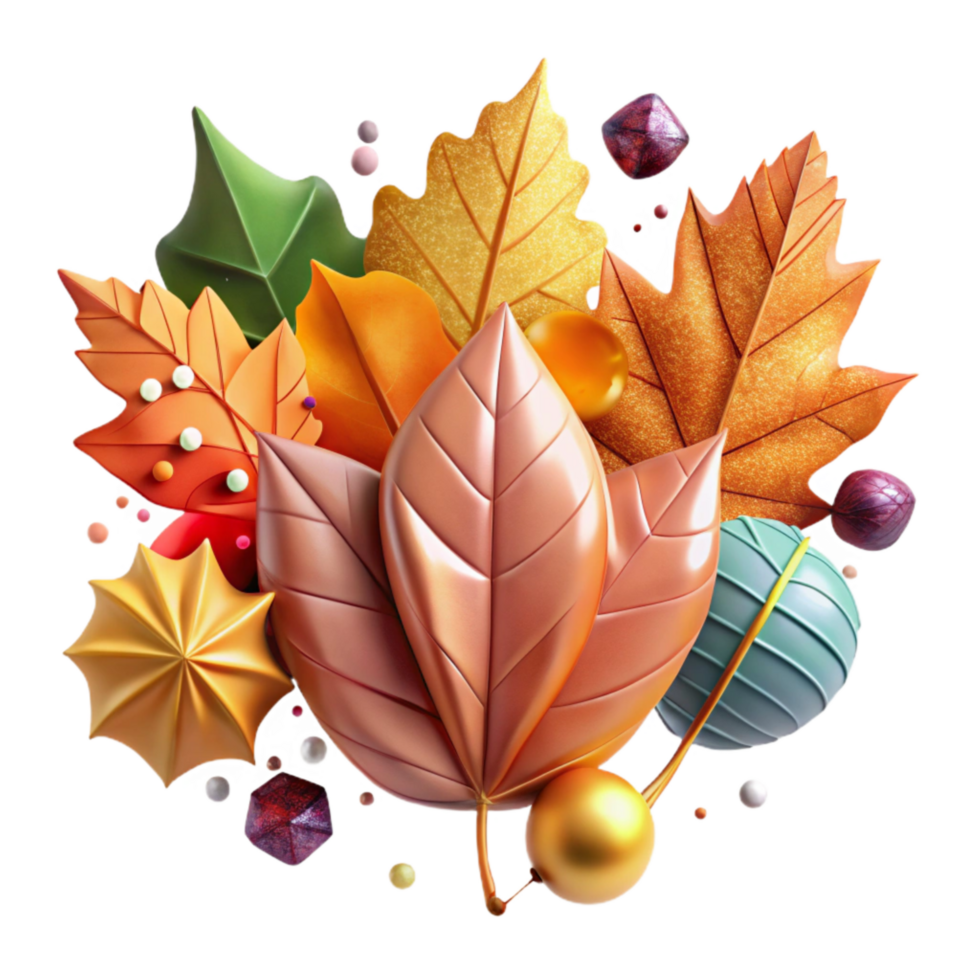 impressive artistic Autumn Leaves in Various Colors Cutout high resolution png