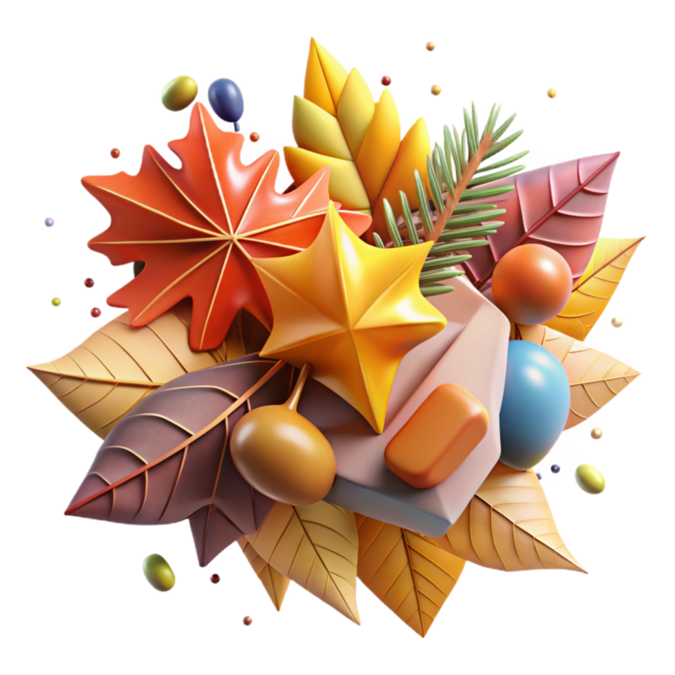 impressive modern Autumn Leaves Pile Colorful Mix Cutout authentic png