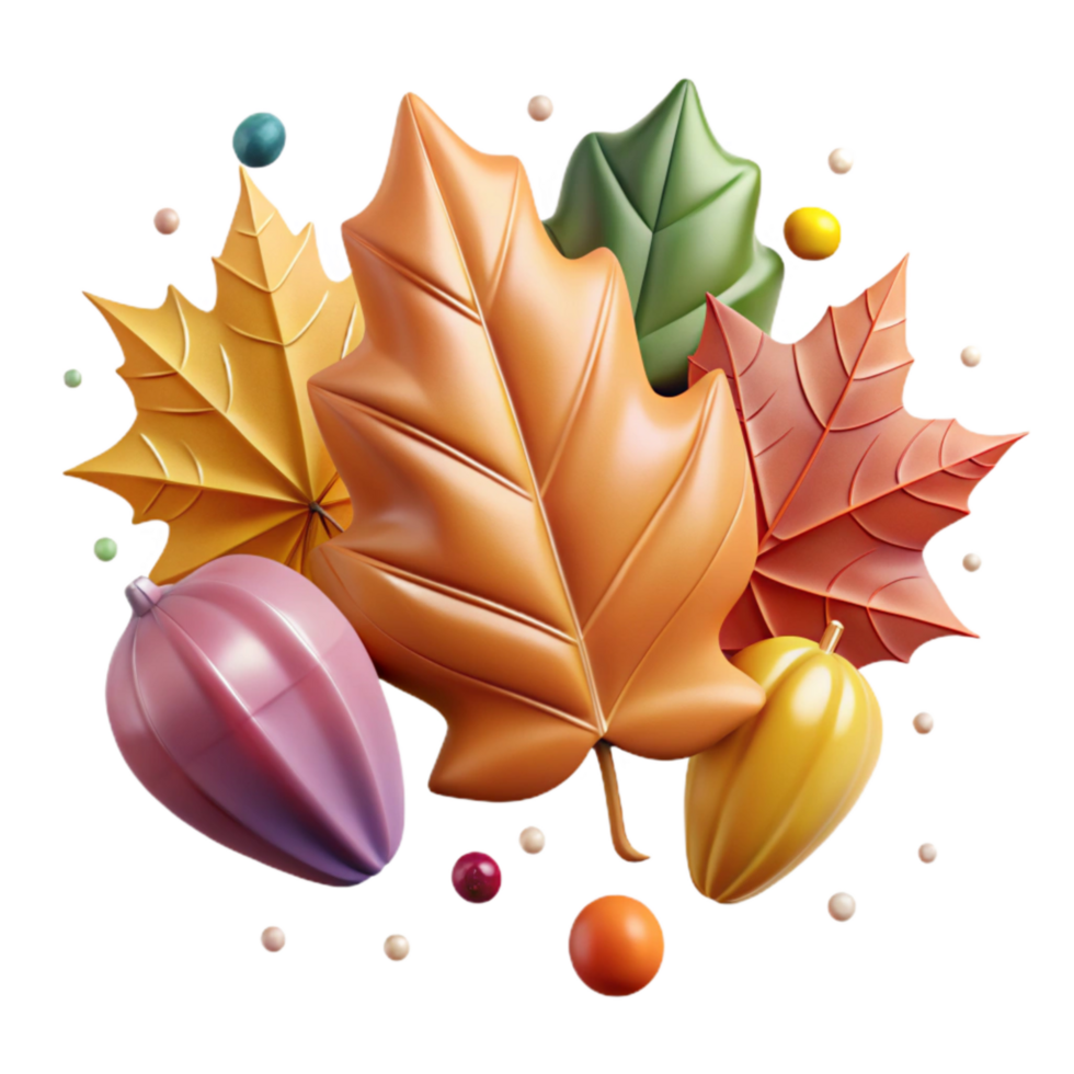 serene abstract Autumn Leaves Pile Various Colors Isolated exclusive png