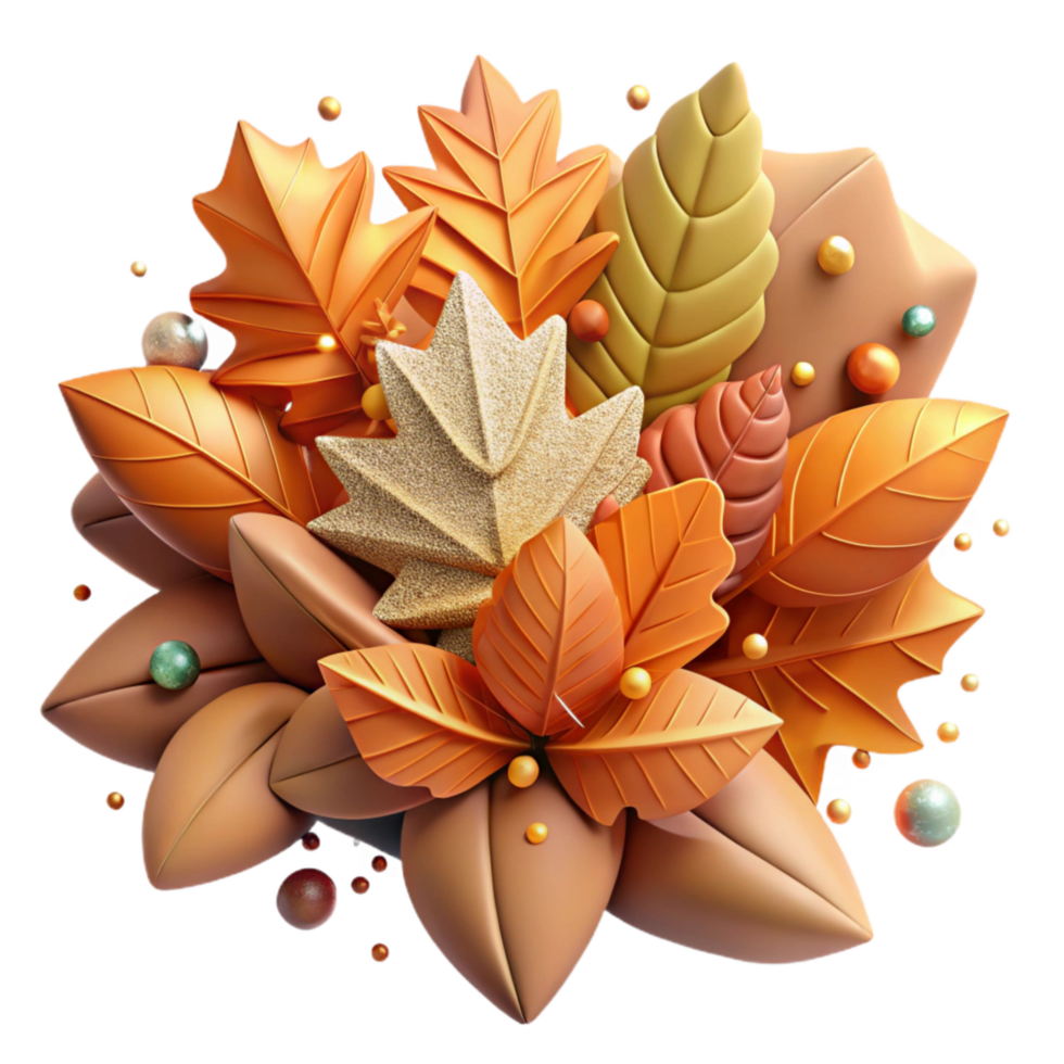 elegant modern Autumn Leaves Pile Design Cutout high quality png