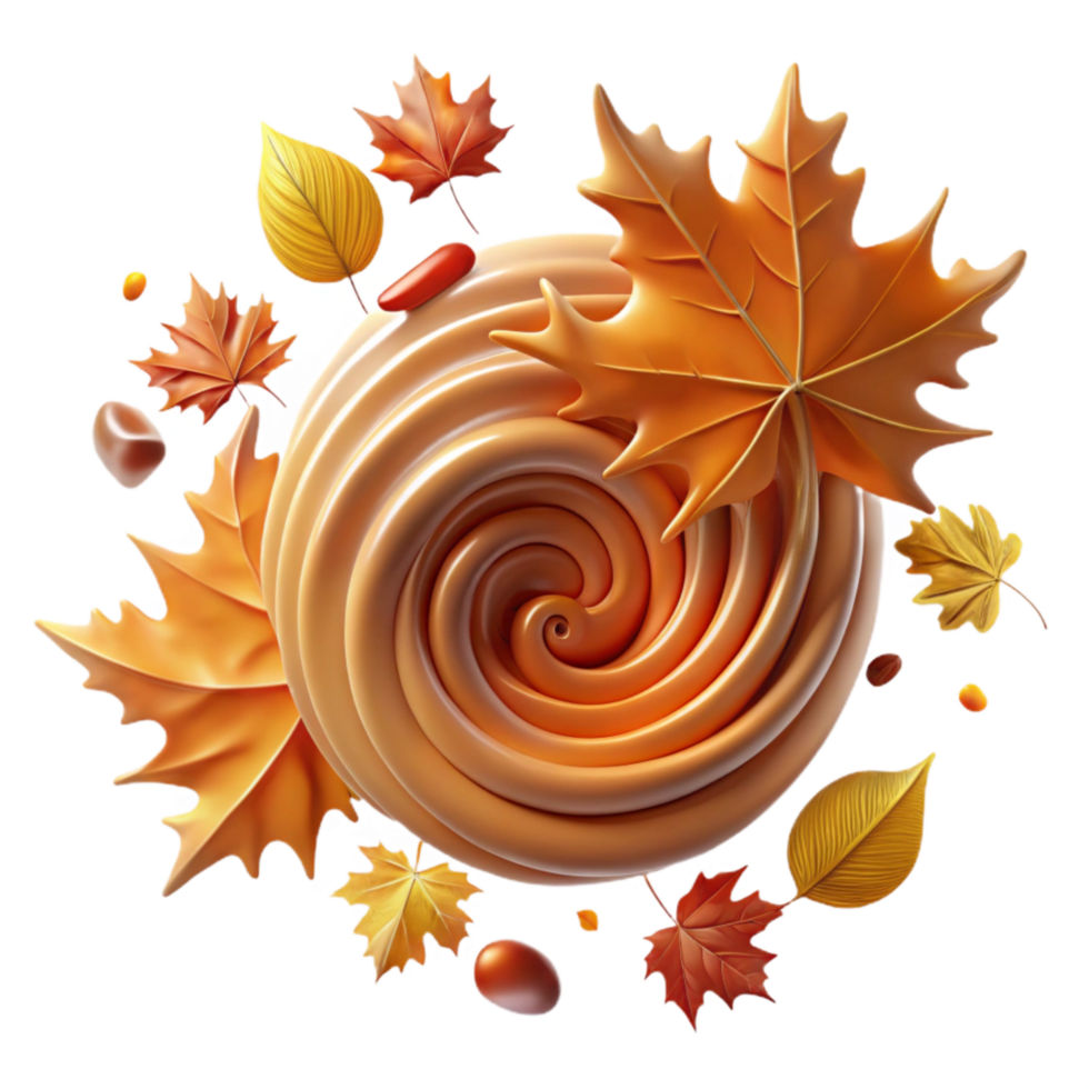 magnificent creative Autumn Leaves Swirling Pattern Cutout Isolated high resolution png