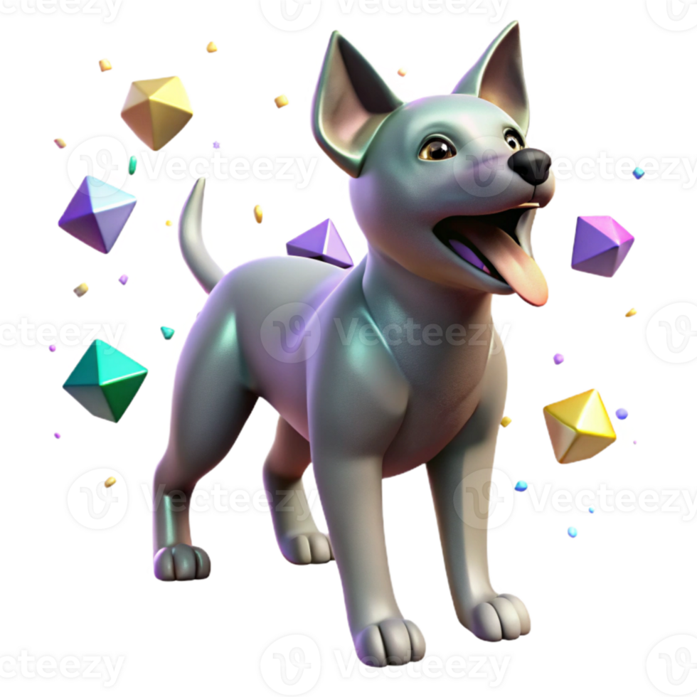dramatic rustic Barking Dog Puppy Playful Pose Cutout authentic png