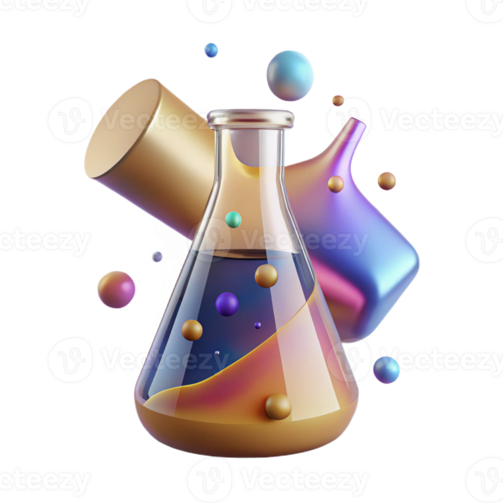 stunning minimalist Beaker Side View with Liquid Isolated Element genuine png