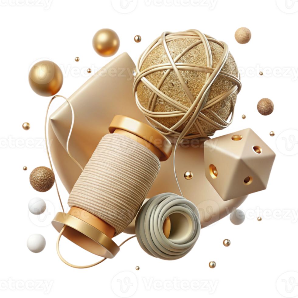 dramatic contemporary Beige Thread with Neutral Lighting Transparent Background genuine png