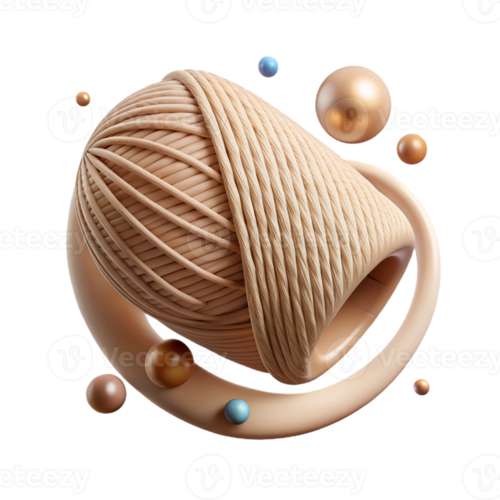 wonderful contemporary Beige Thread with Smooth Finish Transparent Background premium png