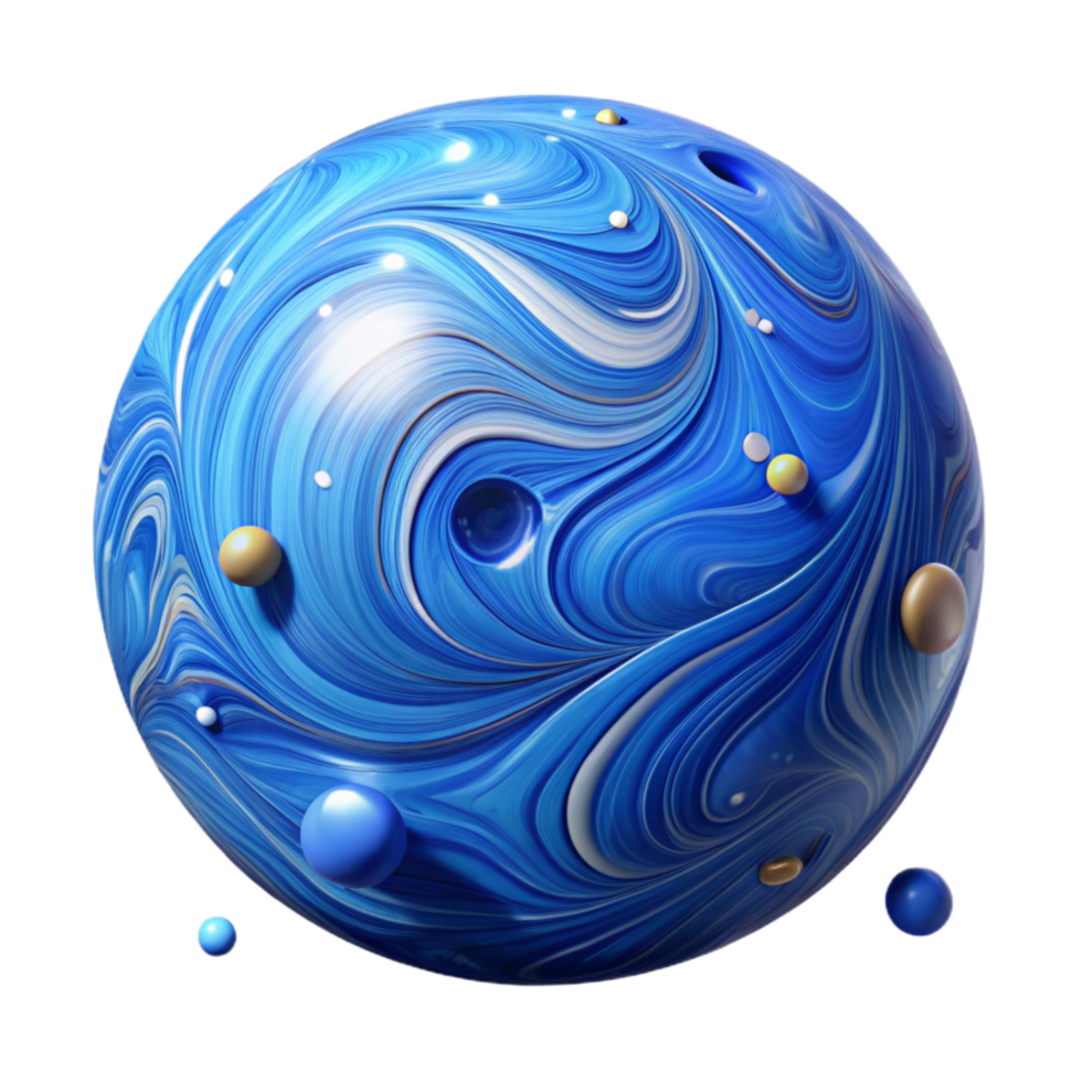 magnificent artistic Blue Marble Texture Swirling Pattern Cutout Isolated png