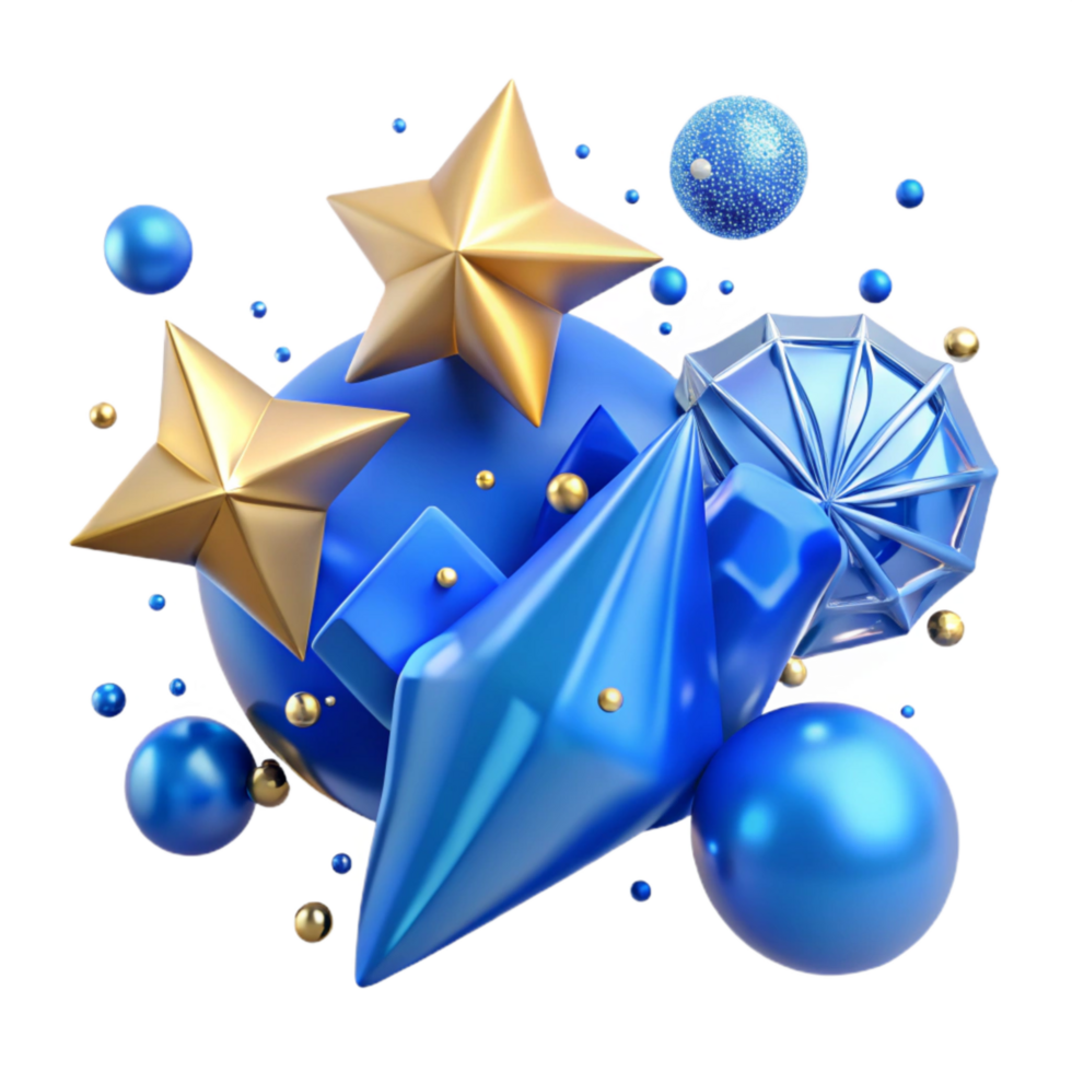 dramatic creative Blue Sky with Stars Transparent Background original png