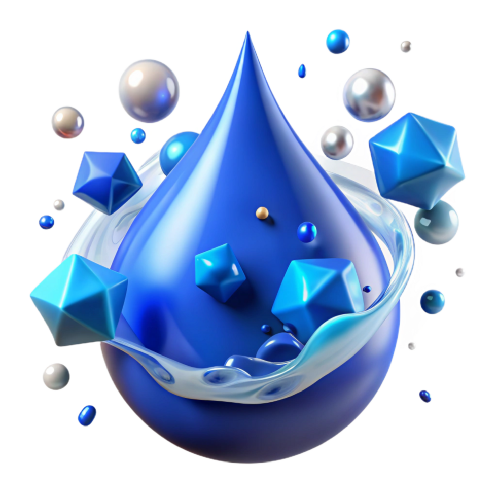 beautiful modern Blue Water Droplet Splashing Transparent Background authentic png