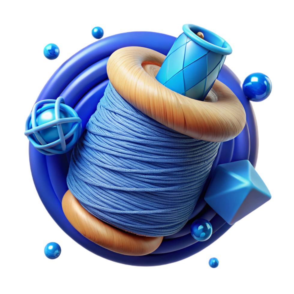 wonderful modern Blue Thread Microscopic View Transparent Background original png