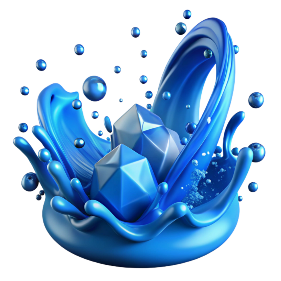 stunning abstract Blue Water Splash Transparent Background premium png
