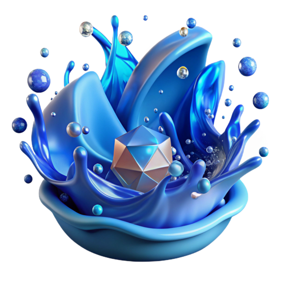 stunning modern Blue Water Splash Transparent Background original png