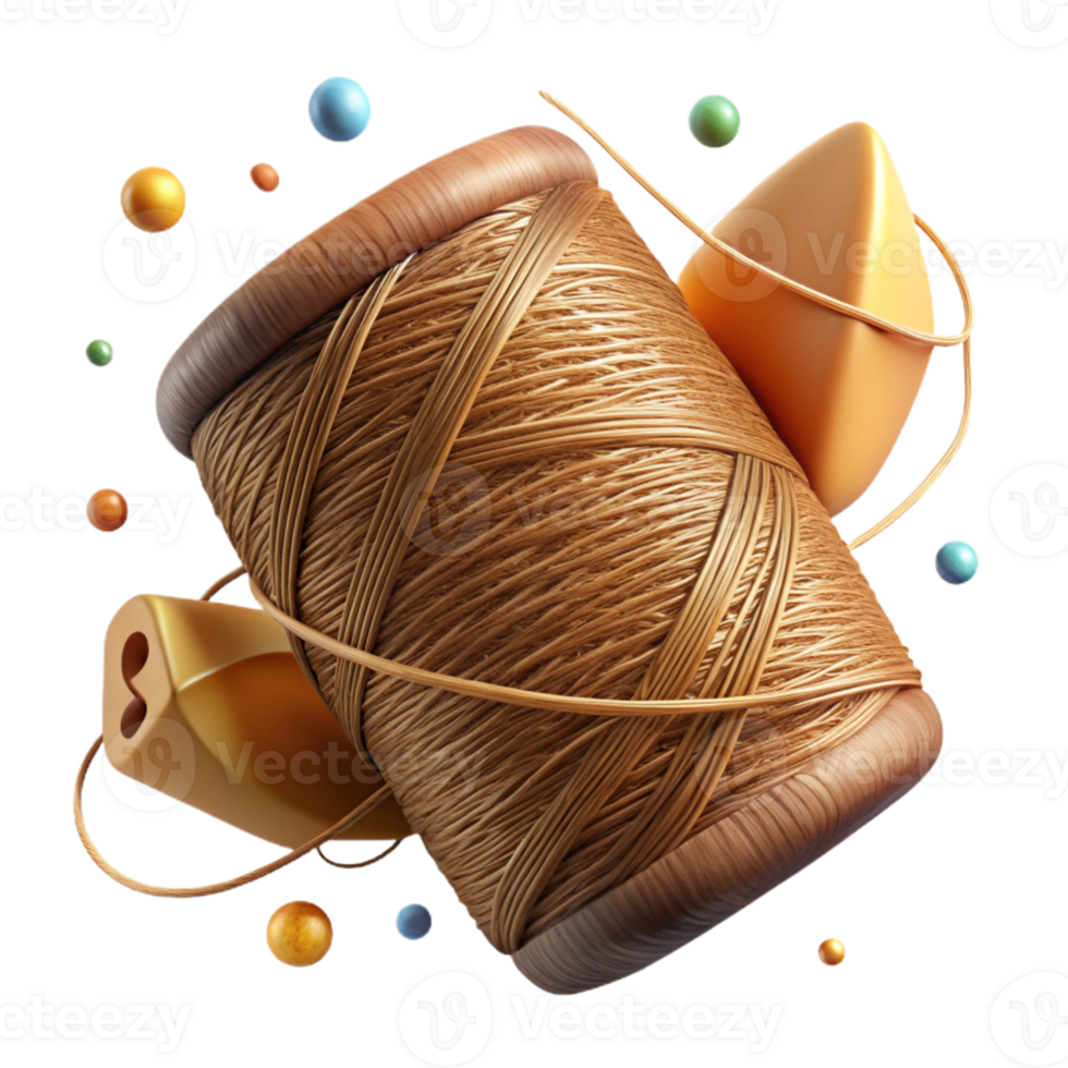 wonderful traditional Brown Thread with Rustic Texture Cutout detailed png
