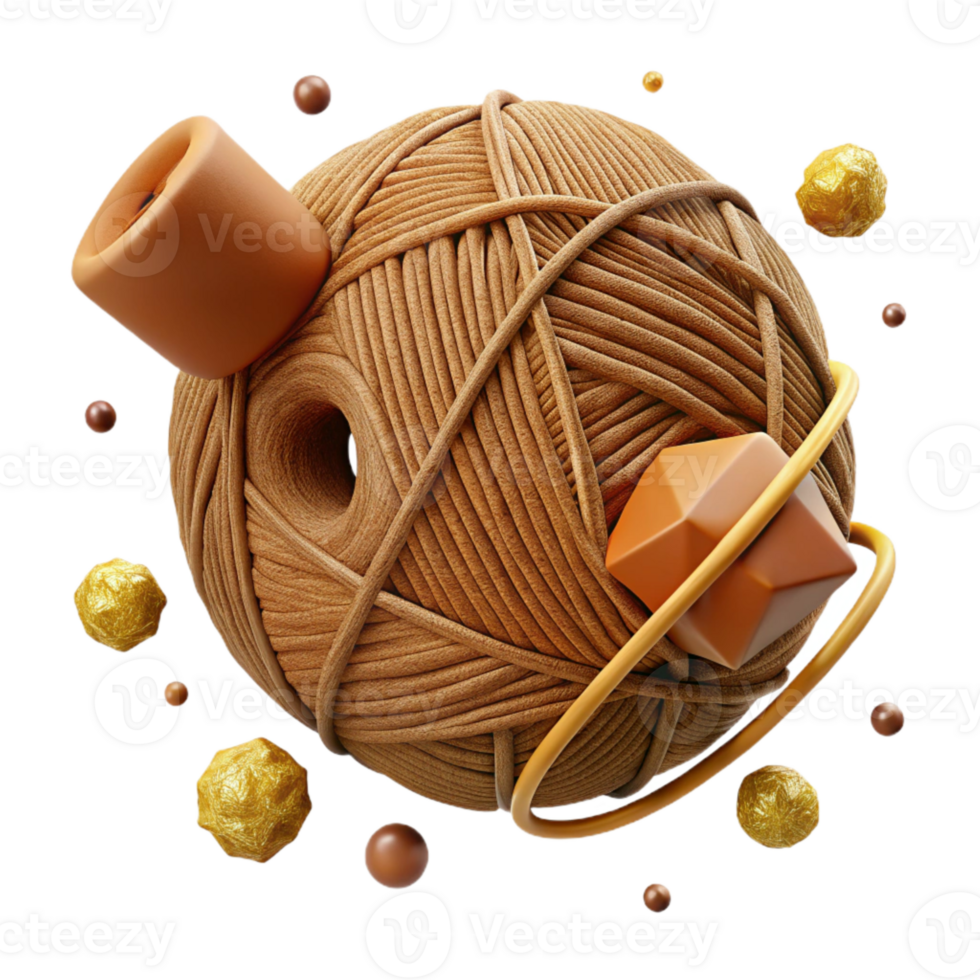 magnificent abstract Brown Thread with Rustic Texture Cutout png