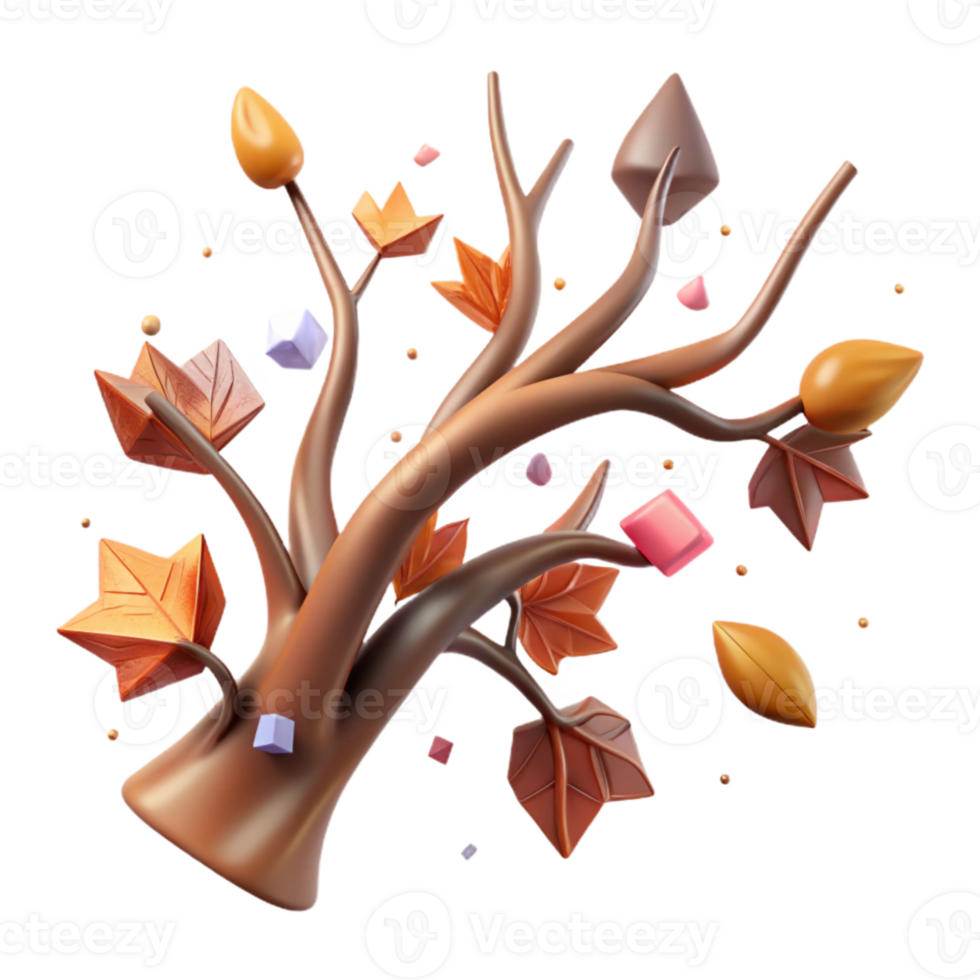 beautiful rustic Brown Tree Branch with Leaves Transparent Background professional png