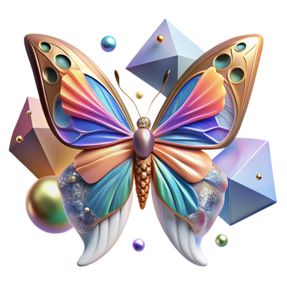 beautiful rustic Butterfly Cutout with Colorful Wings genuine png