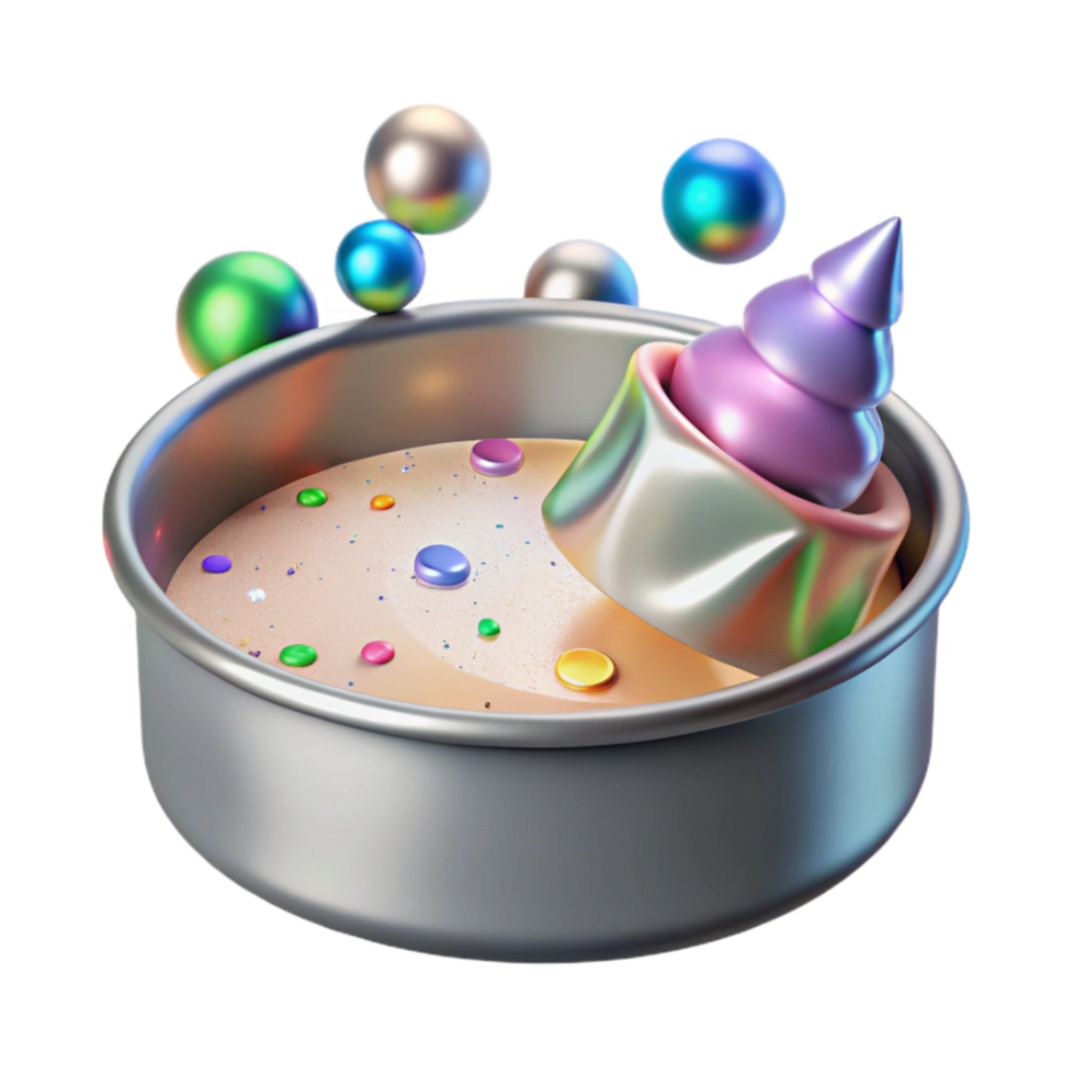 vibrant vintage Cake Pan with Removable Bottom Cutout on Transparent Background genuine png