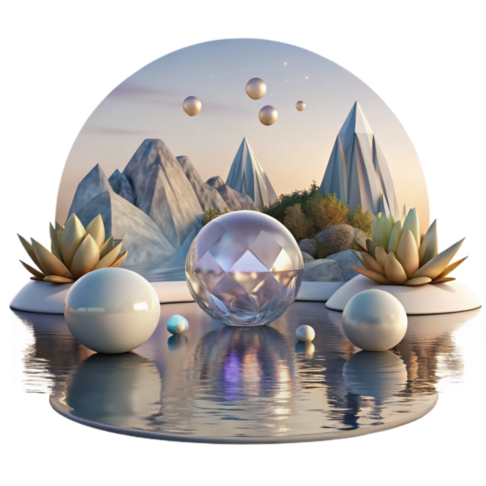 elegant abstract Calm Lake Reflection at Dawn Transparent Element original png