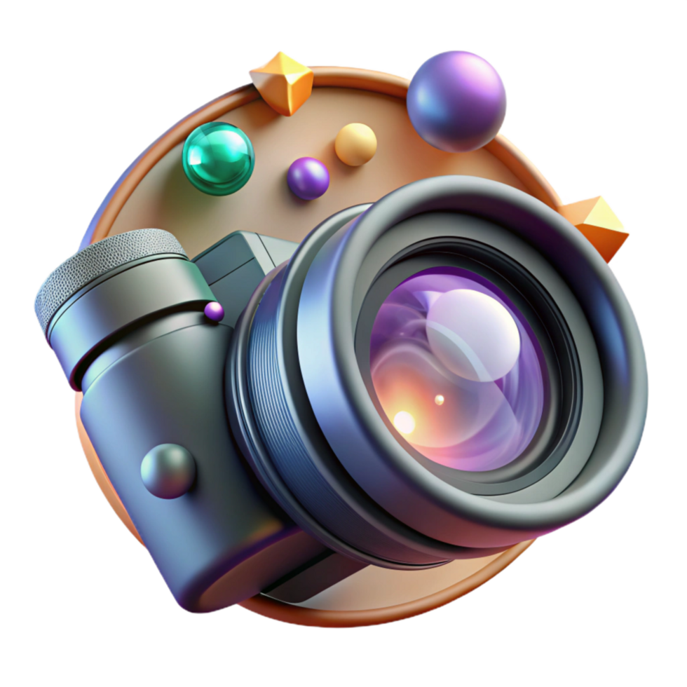 beautiful rustic Camera Lens Isolated Element with Glass Surface original png
