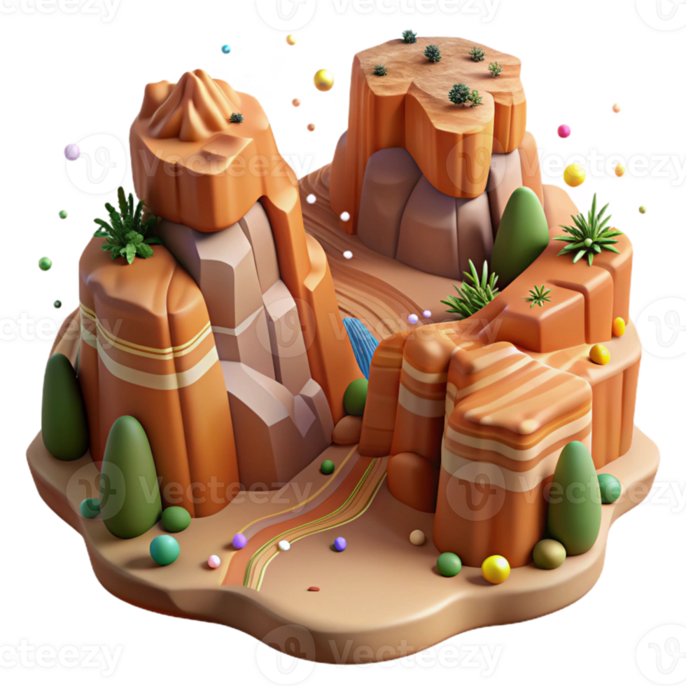 elegant classic Canyon Landscape Isolated with Steep Cliffs original png
