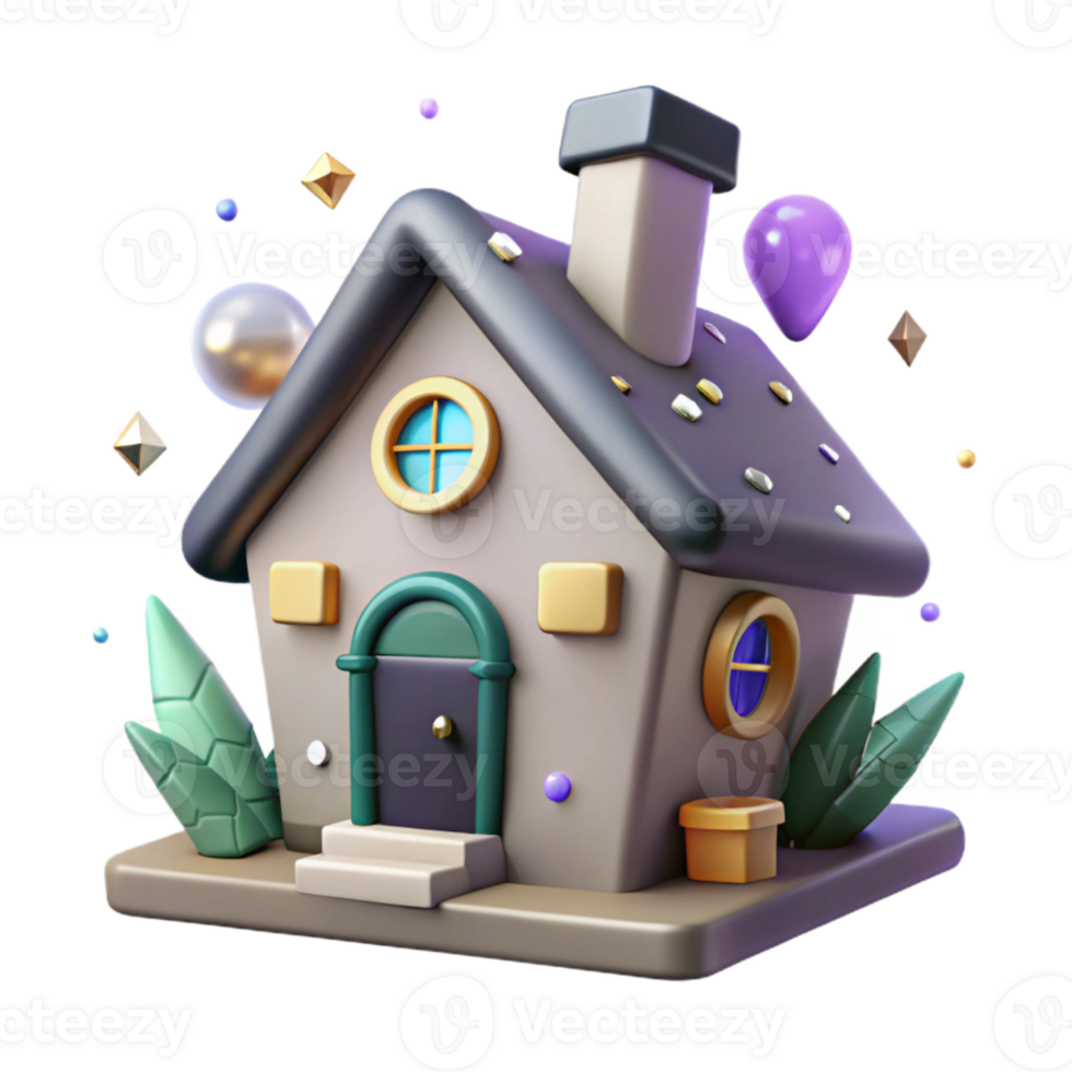 extraordinary rustic Cartoon House Cutout with Chimney and Windows professional png