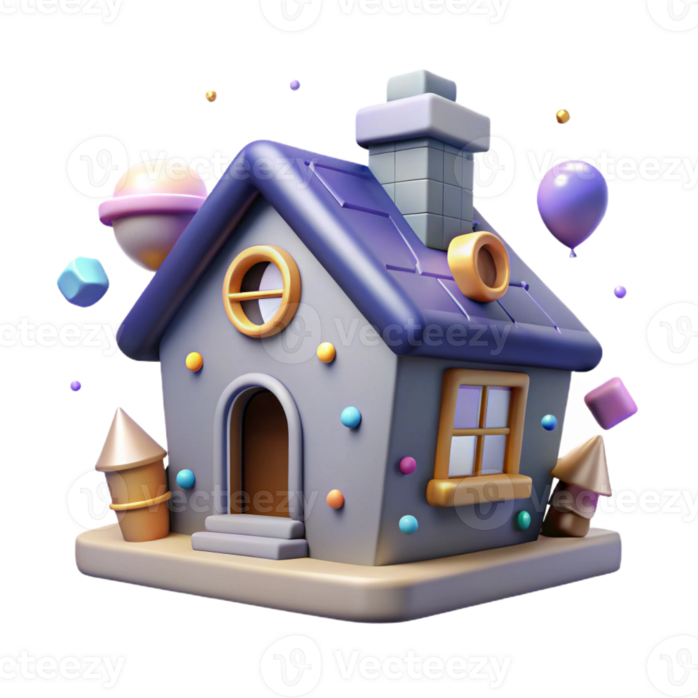 magnificent minimalist Cartoon House Cutout with Chimney and Windows exclusive png