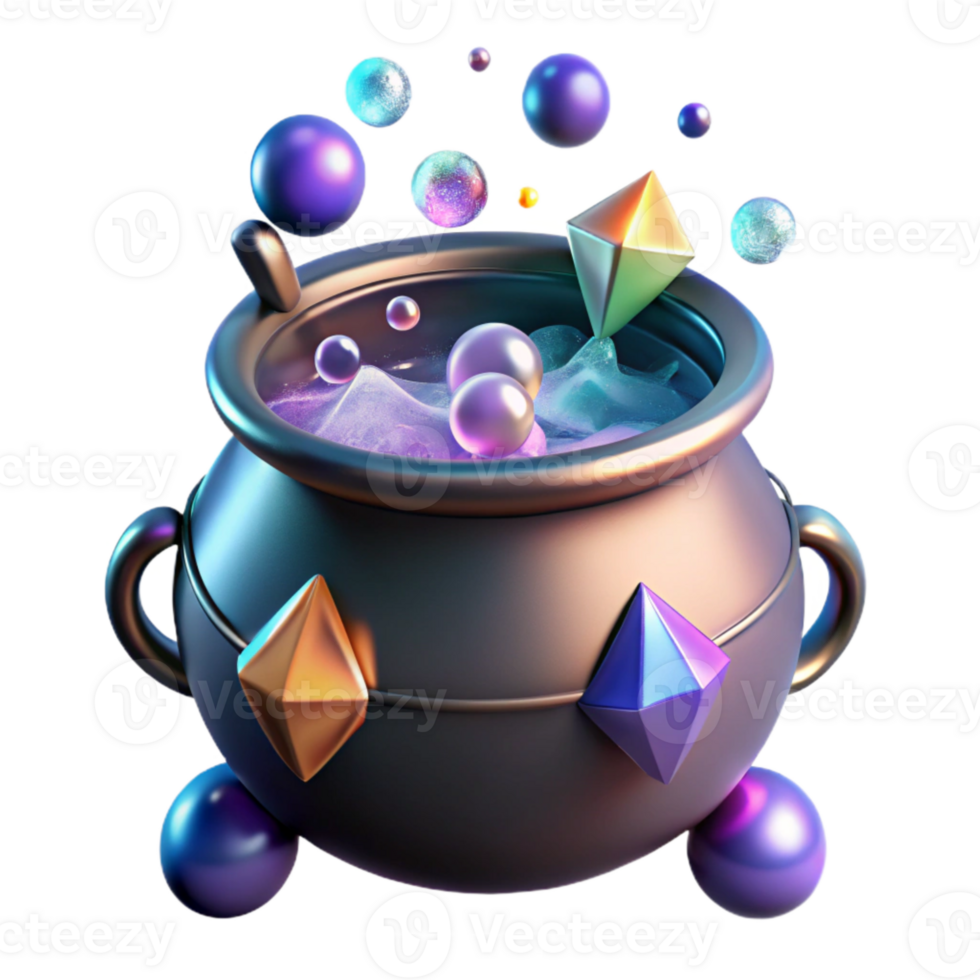 magnificent abstract Cauldron Isolated with Bubbling Liquid professional png