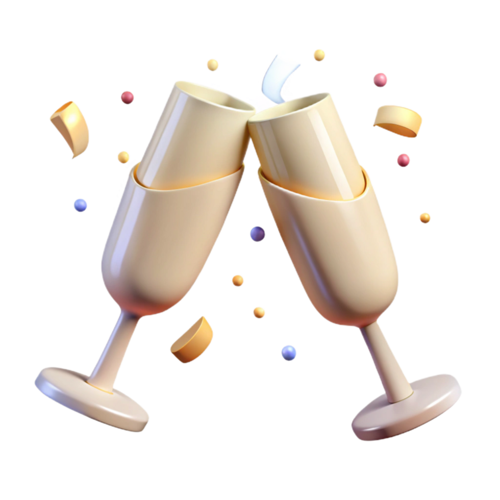 stunning modern Champagne Glasses Toasting Transparent Element original png