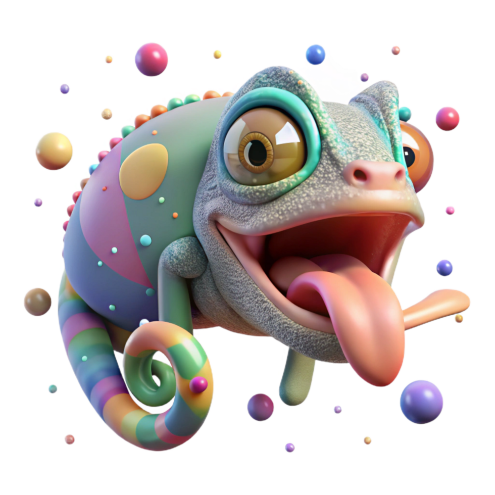 extraordinary creative Chameleon Tongue Sticky and Long Isolated high quality png
