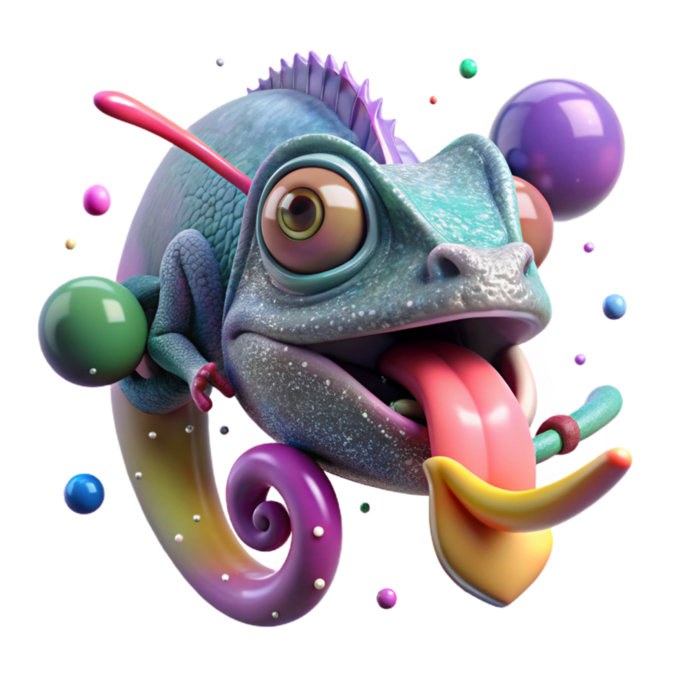 dramatic vintage Chameleon Tongue Sticky and Long Isolated exclusive png