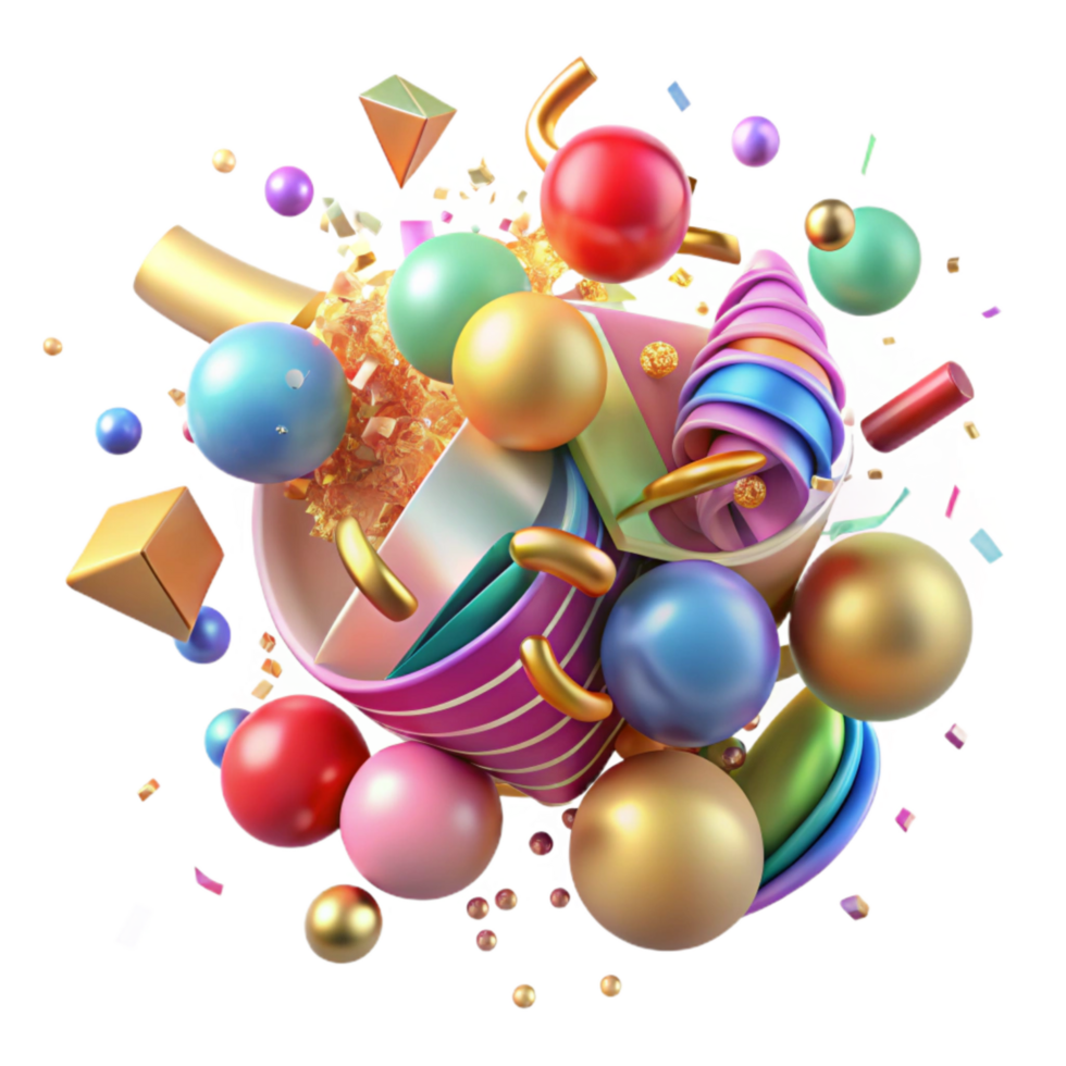 wonderful classic Chaos of Colorful Confetti Transparent Background genuine png