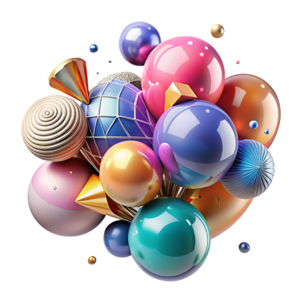 wonderful modern Chaotic Array of Colorful Balloons Transparent professional png
