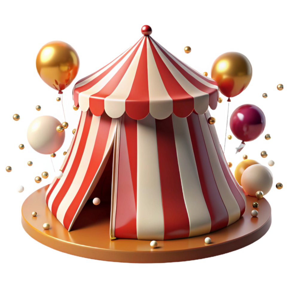 magnificent abstract Circus Tent with Stripes Isolated Element premium png