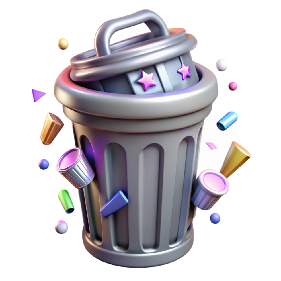 dramatic contemporary City Park Trash Can with Graffiti Transparent authentic png