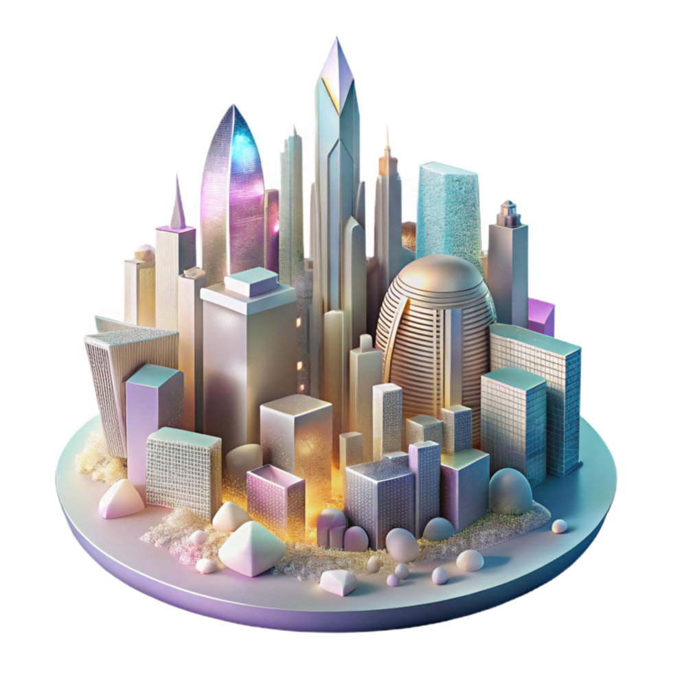 impressive creative City Skyline at Dawn Transparent exclusive png