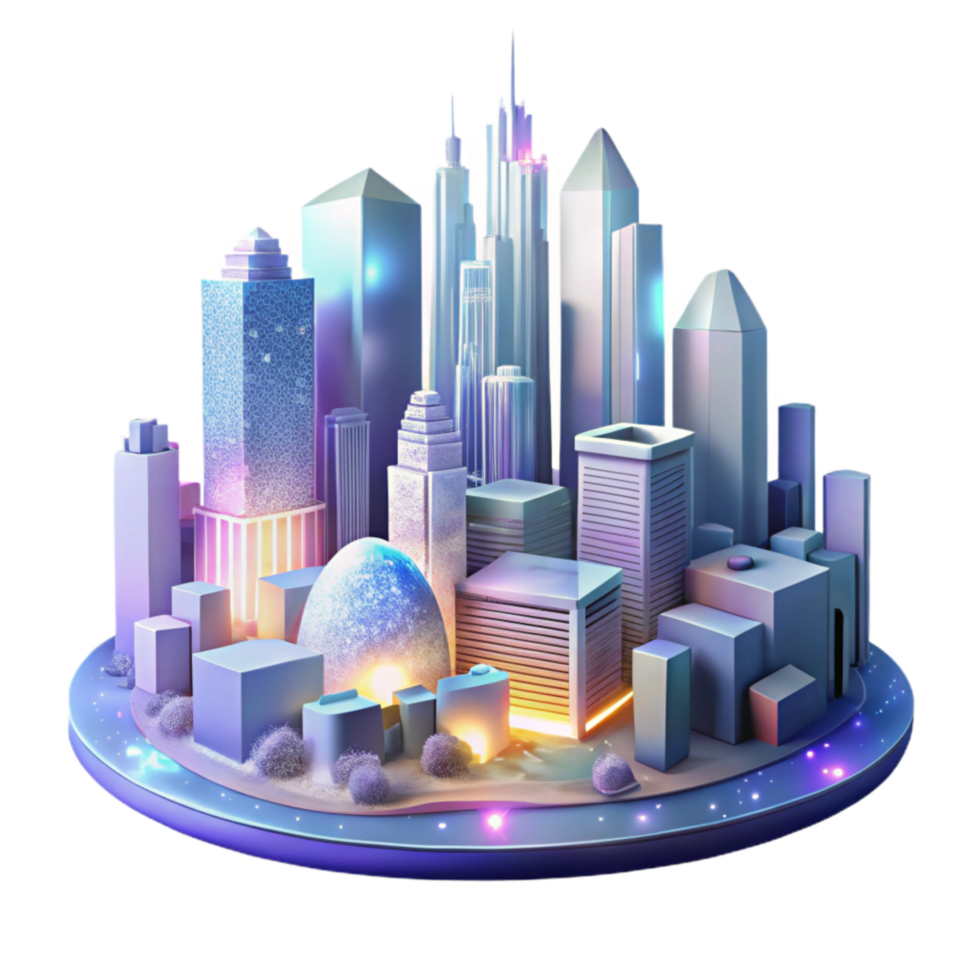 elegant modern City Skyline at Night with Bright Lights Transparent high resolution png