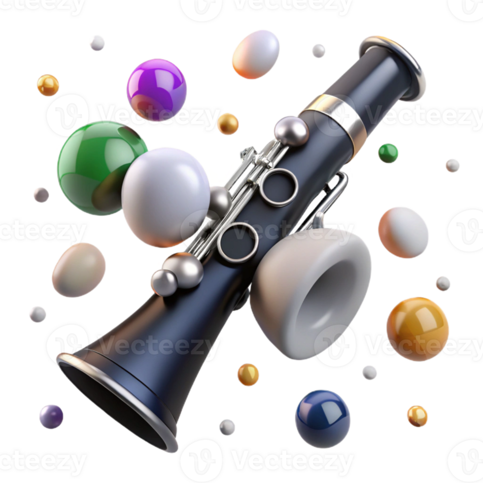 wonderful rustic Clarinet Isolated with Black and White Contrast professional png