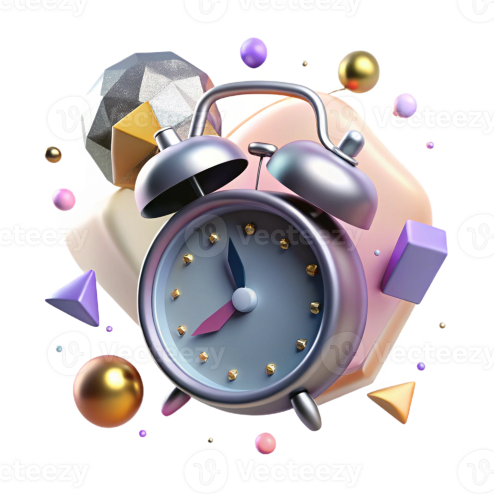 magnificent rustic Classic Alarm Clock Front View Transparent Background Cutout professional png