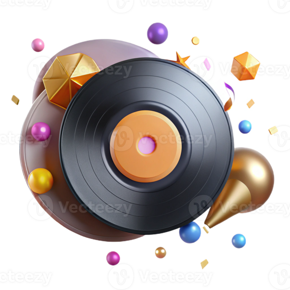 magnificent vintage Classical Music Record Vinyl Lp Isolated Element original png