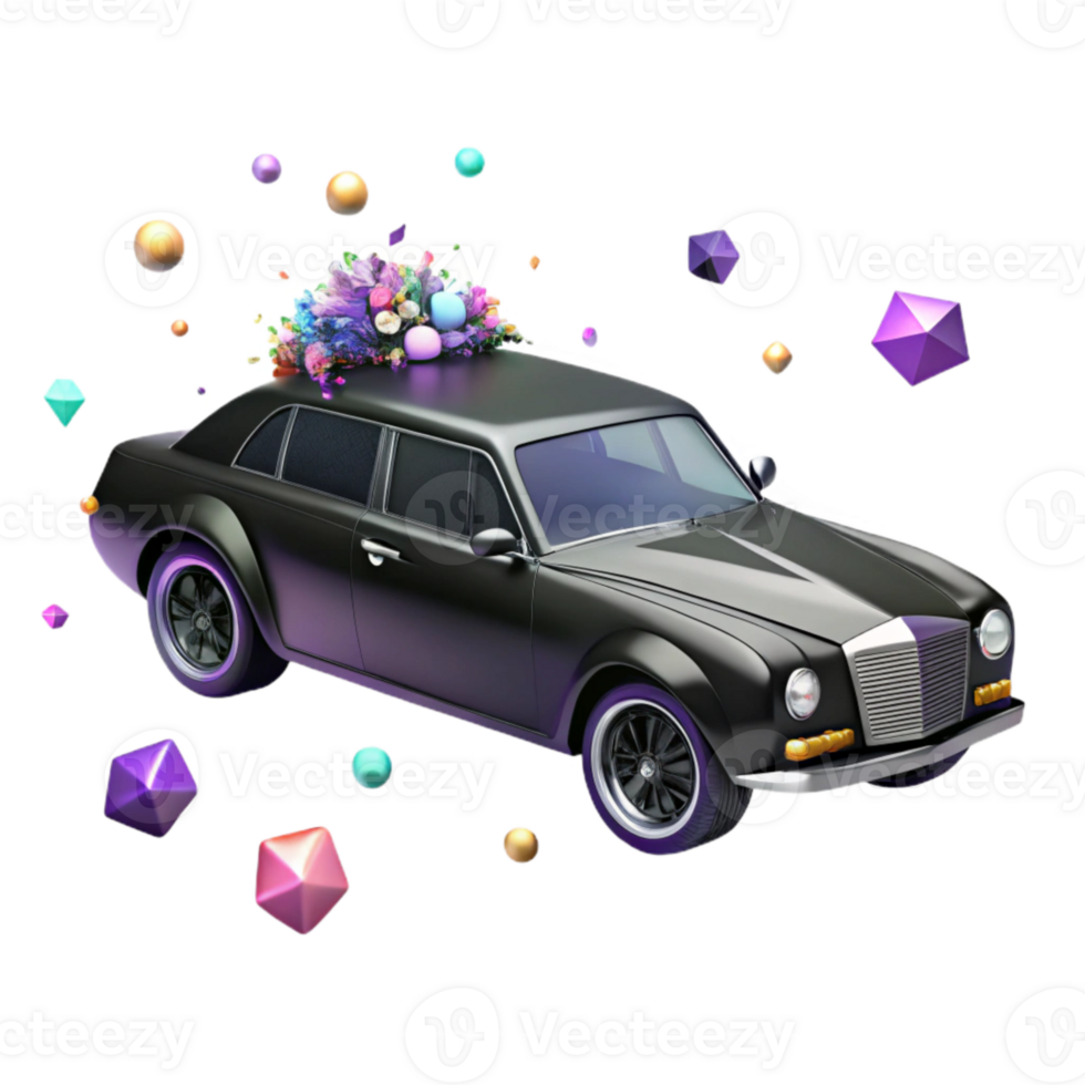 magnificent classic Classic Black Car Side View Isolated premium png