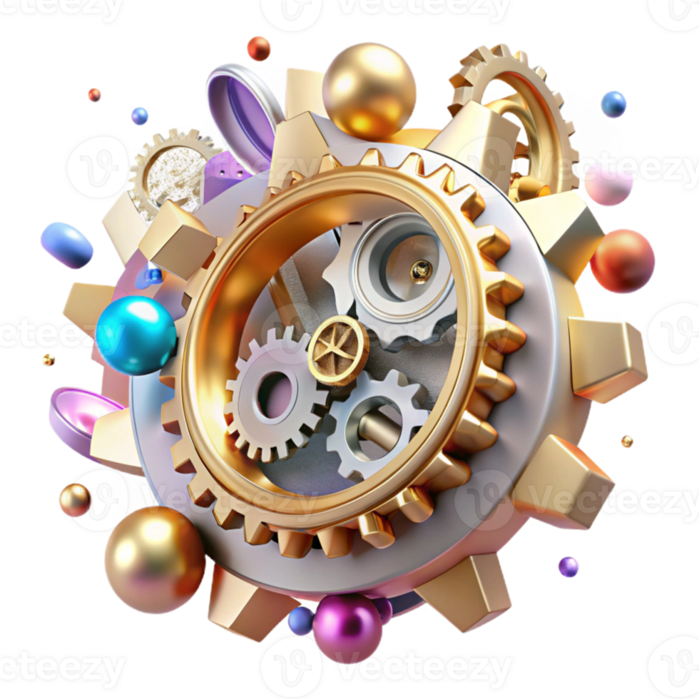extraordinary abstract Clock Gears Rotating Cutout Isolated Element png