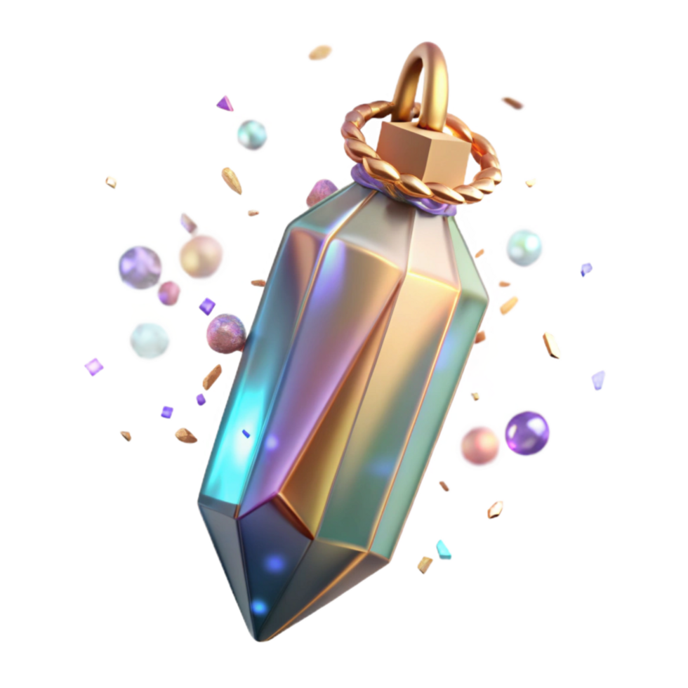 vibrant traditional Closeup Healing Crystal Pendant Isolated exclusive png