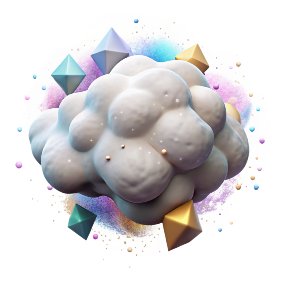 wonderful artistic Cloud Cutout with Fluffy White Texture premium png