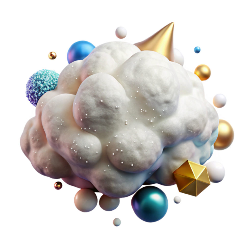 beautiful creative Cloud Cutout with Fluffy White Texture high quality png