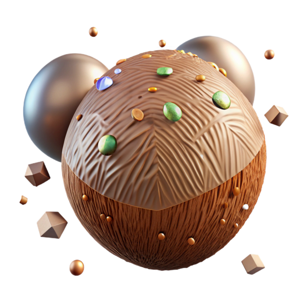 wonderful traditional Coconut Brown Husk Texture Transparent Background high quality png
