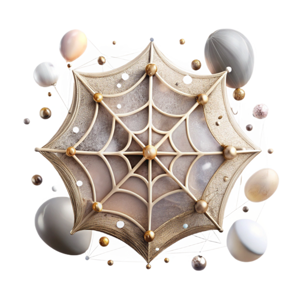 serene vintage Cobweb Isolated with Dusty Texture premium png