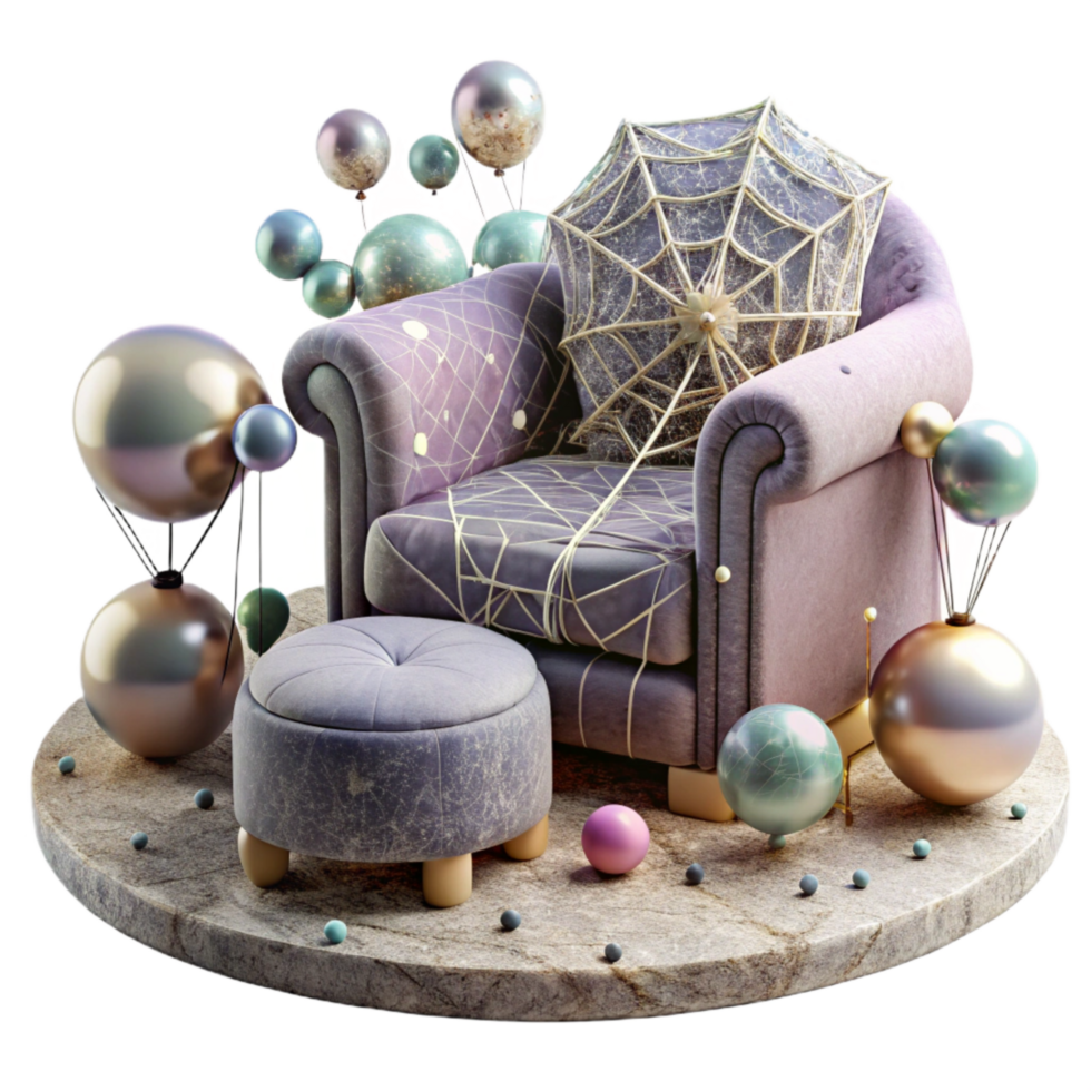 wonderful creative Cobweb Covered Furniture Isolated with Dusty Texture high quality png