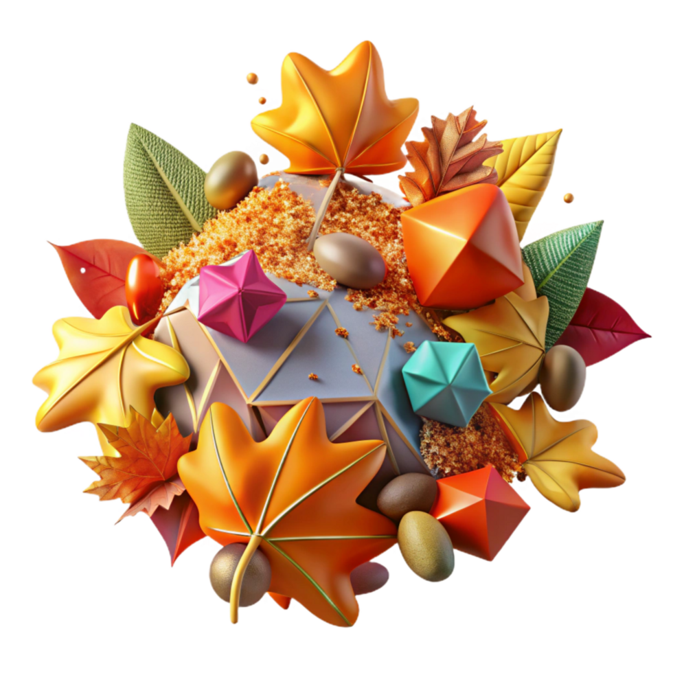 magnificent creative Colorful Autumn Leaves Pile Isolated on White high quality png