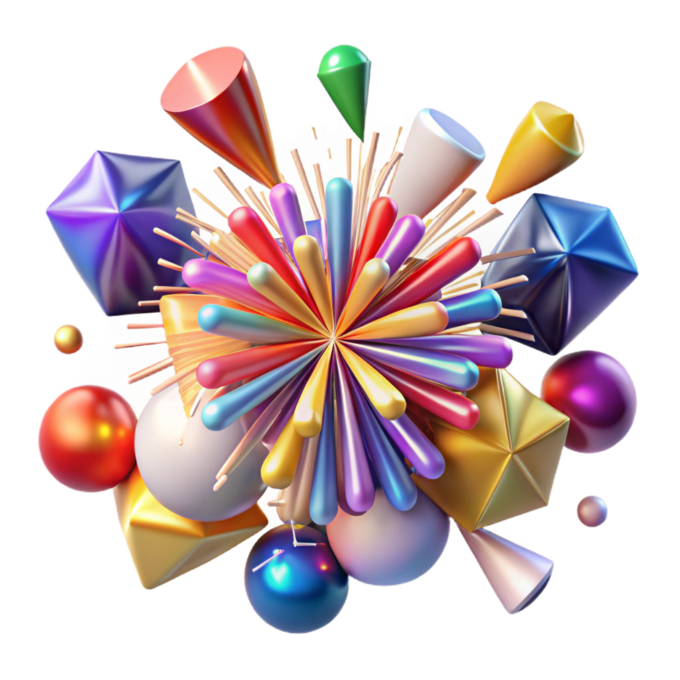 vibrant traditional Colorful Fireworks Burst in Sky Isolated Transparent Background high quality png